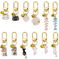 DELORIGIN 12pcs Cat Dog Collar Bells Charms, Pet Enamel Collar Bells Fishbone Jewelry Charms Cat Paw Alloy Collars Charm Bells for Cats Dogs Rabbit Necklace DIY Keyring Pendants Bag Decor
