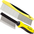 ShedTitan Metal Dog Comb for Matted Hair & Detangler Combs Set - Remove Tangles & Matted Fur - Easy Safe Cat & Dog Combs for Grooming Doodles