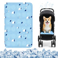 Nuanchu Dog Stroller Cooling Mat, Waterproof Gel Pet Cooling Pad for Summer, Washable Cat Sleeping Blanket, Portable Ice Gel Travel Mat for Cats, Crates, Car Seat(11.81 x 19.69 Inches,Sky Blue Bear)
