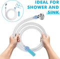 Slip-On Dog Shower Attachment for Bathtub Faucet, Ear-Tab Zip-Tie Connector, Handheld Sprayer Head, 6 ft Hose, Fits Spou