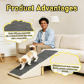 Split Ottoman Dog Ramp for Couch & Bed, 2-in-1 Foldable Dog Stairs with Non-Slip Surface, Solid Wood Pet Ramp for Small 