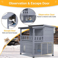 Wooden Heated Cat House for Outside for Stray Feral Cats