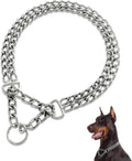 Dog Chain Collar Metal Martingale Anti Chew Training Collars Chew Proof, Chrome Plated, Double Link for Small Medium Dog