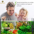 SunGrow Betta Fish Tank Thermometer Stick On, Aquarium Temperature Sticker Strip, 5.2 x 0.7 Inches, Green & Blue Tempera
