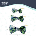 Huxley & Kent Pet Bow Tie for Dogs & Cats - Adjustable Hook & Loop Collar Accessory - Cute & Comfortable for Holidays & Celebrations - Lime Madras, Large