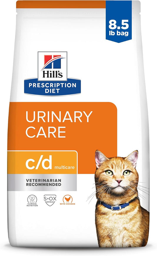 Hill's Prescription Diet c/d Multicare Urinary Care Dry Cat Food, Chicken, 8.5 lb. Bag
