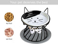 TRUNDISAN Elevated Cat Food Dish, Ceramic, Non-Slip Stand, Raised Feeding Station, 5 in, Shallow for Whiskers, Dishwasher Safe