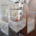 ZARSIO Birdcages Mesh Net Skirt Cover Reusable Stretchy Bird Cage Seed Catcher 35CM (White)
