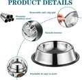 3Packs Cat-Bowls Cat Food Bowl - 4.5 Inch Non-Slip Stainless Steel Small Cat Wet Food Bowl 7 Oz Pet Feeding Bowl Whisker Fatigue Relief Cat Water Bowl for Kitten Puppy Small Dog