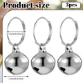 3 Pack Silver Dog Collar Bell, Pet Bells for Dog Cat Metal Puppy Hanging Ring Bells with Ring Stainless Steel Anti-Lost Training Bell, Collar LoudBell for Cat Collars Pet Pendant Accessories 1/2-In