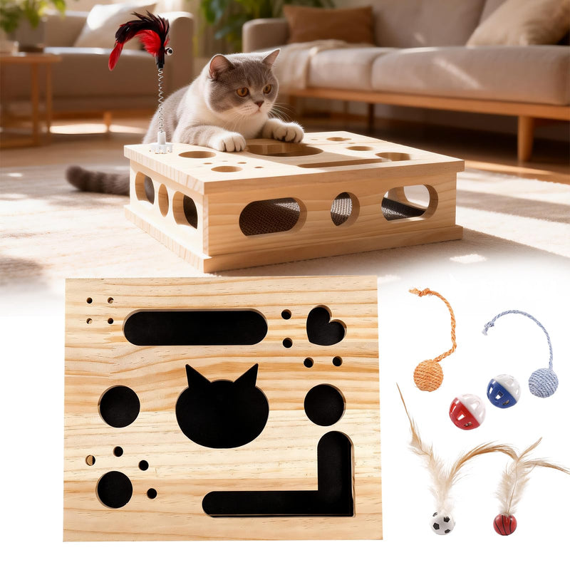 Helmxlnq 2026 New Model Cat Nail File Enrichment Box Cat Nail File Box with Sandpaper Stress-Free Alternative to Trimming Nails, Cat Toys Interactive for Indoor Cats Nail Scratcher