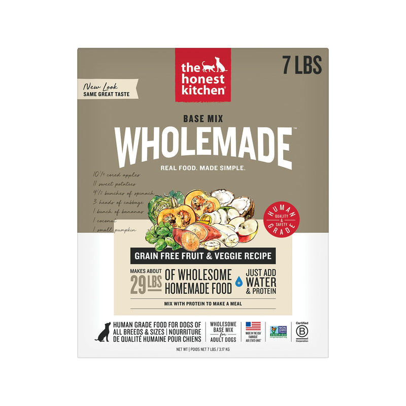 The Honest Kitchen Human Grade Wholemade™ Dehydrated Grain Free Fruit & Veggie Base Mix Dog Food (Just Add Protein), 7 lb Box