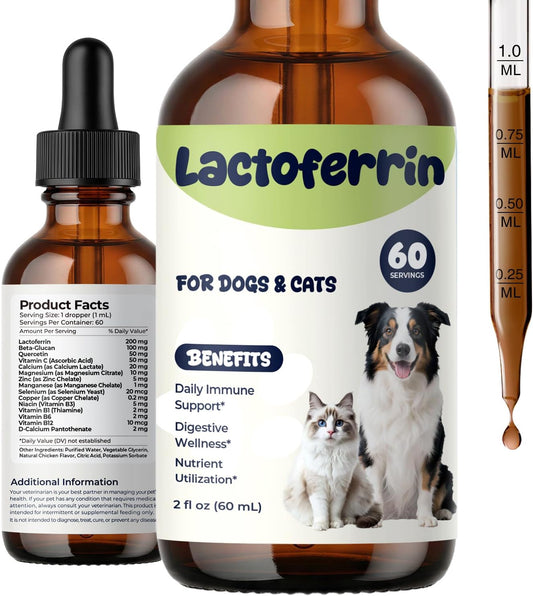 Lactoferrin Liquid Supplement for Dogs & Cats, Daily Immune Support