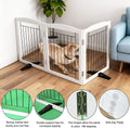 ZJSF Freestanding Dog Fence Indoor, Foldable Dog Gate for Doorways, Stairs or Hallways, Sturdy Wood Extra Wide Pet Gate 