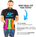 Bull Fit K9 Dog Bite Tug Toy with 2 Strong Handles - Made of Durable & Tear-Resistant French Linen - Perfect for Tug of 
