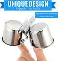 Tioncy 2 Pcs Stainless Steel Bird Bowls, Clip on Parrot Food Water Cups