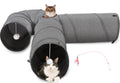 Ownpets Cat Tunnel 12 Inches in Diameter Larger Pet Tunnel Tube with Plush Ball & Feather Toy, U-Shaped Cat Play Tunnel for Big Cat, Puppy and Rabbits