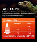 REPTI ZOO 100W Reptile Heat Lamp 2Pack Ceramic Heat Emitter Night Heat Lamp Bulbs Reptile Terrarium Heat lamp Tank Heat 