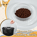 Sawysine 40 Pcs Disposable Pet Bowls Anti Ant Cat Dog Food Bowls Ant Proof Large Cat Wet Food Dishes Plastic Round No Spill Non Slip Feeder for Outdoor Pets Small Medium Size Dogs