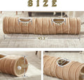 Cat Tunnel for Indoor Cats,Cats Toys Collapsible Tunnel Straight Tube with a Fun Ball and 2 Holes,Cat Play Tunnels,for Rabbits, Ferrets, Puppies & Large Pets,Diameter 11.8 Inch