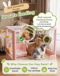 2 in 1 360° Fun Rotating Rabbit Hay Feeder No Waste for Cage