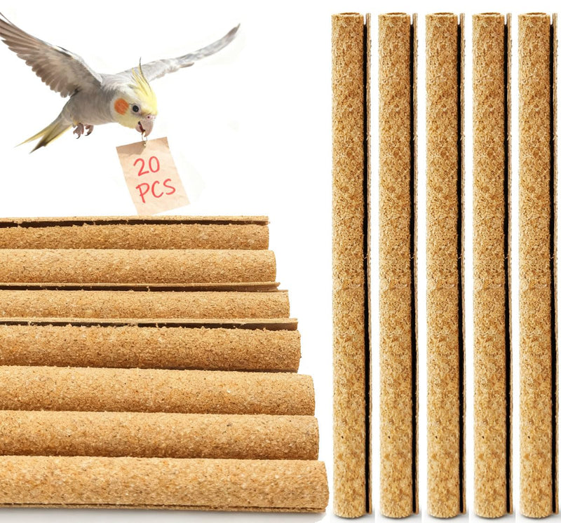 20-Pack Sanded Perch Covers for Parakeets - Bird Perchs Covers 7.5