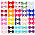 JUCCPUL Dog Hair Bows Cute Puppy Dog Bowknot Hair Ties Bulk with Rubber Bands Hair Accessories Bow Pet Grooming Products 40PCS