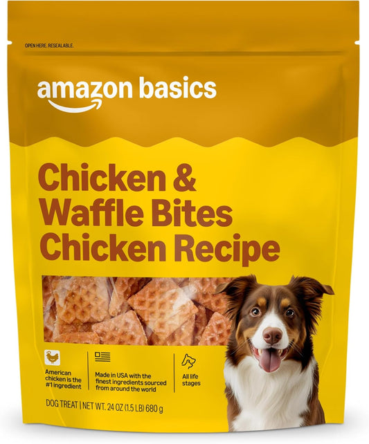 Amazon Brand - Wag Dog Treats, Chicken and Waffle Bites, 24 oz Resealable Pack of 1