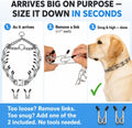 AKDNZ No Pull Dog Collar - 3mm (18"-24" Inches) Heavy Duty Stainless Steel Dog Training Collar, Adjustable Fit with Quick Release Buckle for Small, Medium & Large Dogs, 2 Extra Links