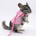 Bunny Harness and Leash Set, Soft Mesh Rabbit Harness with Bow, Adjustable Escape Proof Vest for Small Pets Rabbits Kitt