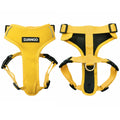 DJANGO Adventure Dog Harness - Stylish Medium Dog Harness for Outdoor Adventures and Everyday Wear - Dandelion Yellow Neoprene Adjustable Harness for Dogs with Reflective Piping and Solid Brass D-ring