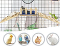 FlidRunest Bird Toy, Parrot Perch Platform with Swing and Ladder, Bird Perch Paw Grinding Rough-surfaced, Wooden Climbing Exercise Stands for Parakeet, Parrot, Lovebird, Cockatiel, Hamster