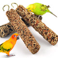 KATUMO 3PCS Bird Treats Parrot Crunch Sticks Parakeet Grains Mixed Treats Cockatiel Snacks Budgie Food Sticks for Lovebird Conure Myna Canary Parrots