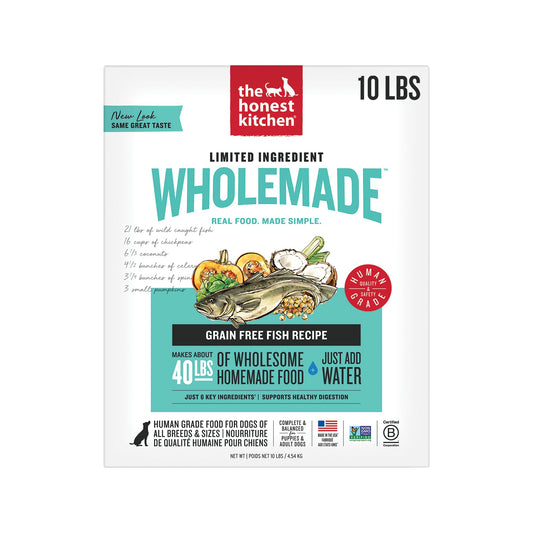 The Honest Kitchen Human Grade Wholemade™ Dehydrated Limited Ingredient Dog Food, Fish 10 lb Bag (makes 40lbs)