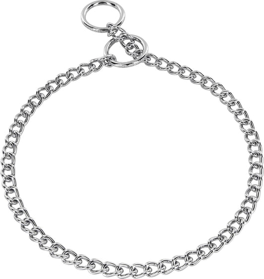 Herm Sprenger - Chrome Plated Steel Dog Training Collar - Narrow Round Links Slip Dog Chain - for Small Medium Large Dog