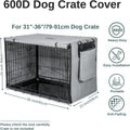 Dog Crate Cover 36 in,Waterproof 600D Oxford Gray,Calming Anxiety Privacy