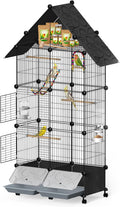 Large Bird Cage with Pullout Tray for Parakeets, Cockatiels, Lovebirds