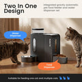 Gravity Automatic Cat Feeder, Water & Food Dispenser Set, Stainless Bowls