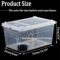 Critter Keeper 2-Pack, Cricket Cage & Reptile Feeding Box 12.59"x8.66"x5.9" Transparent Portable Plastic Snake Habitat E