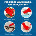 SunGrow 22" Long Rubber Gloves for Dog and Cat Bath, Grooming, Aquarium Water Changes - Keep Hands and Arms Dry with Com