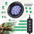 UVB Light for Reptiles with Dimming, LED UVB Light Bulb Fixture for Bearded Dragon Gecko Lizard Turtle Snake, Adjustable