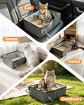 CloudValley Portable Extra Large Travel Litter Box for Cats with Zipped Lid
