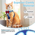 NCMAMA Cat Vest Harness and Leash Set for Walking Escape Proof, Adjustable Kitten Harness Breathable Mesh with Reflective Strips Harness for Kitty Puppy Bunny (Blue, XS)