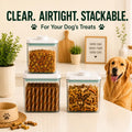 USYOGO Pet Dog-Cat POP-Treat Airtight jar-Container - 1.3 Qt/1.2 L | Stackable One-Touch Opening | Airtight Dog and Cat Food Storage Container | BPA-Free