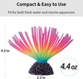 Uniclife Aquarium Imitative Rainbow Sea Urchin Ball Artificial Silicone Ornament with Glowing Effect for Fish Tank Lands