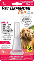 Pet Defender Plus for Dogs & Puppies Flea & Tick Topical, 1 Count, 8 Weeks and Older Weighing 23-44 lbs