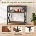 Snughome 29 Gallon Aquarium Stand with Charging Station, Heavy Duty Fish Tank Stand with Storage Cabinet, Metal Aquarium