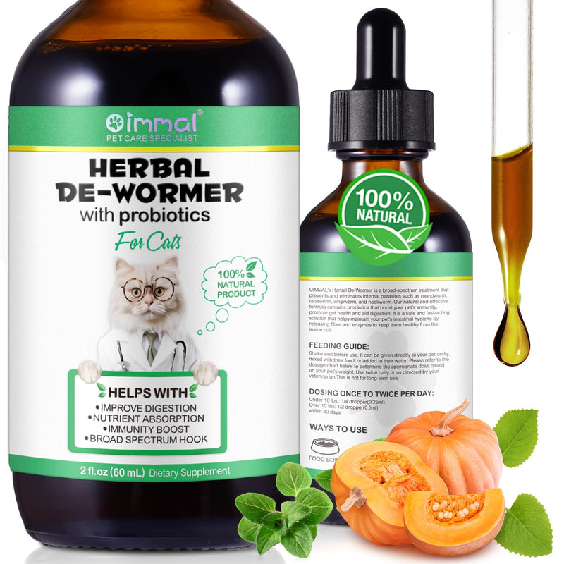 Specifically Formulated for Cats, Cats Natural Broad Spectrum Treatment with Probiotics, Herbal Cleanse, Digestive Support for All Cat Breeds, Gut Health, Puppy & Kitten, Supplement Drops for Pets