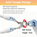 Double Slip Leash for Two Dogs Walking & Training Trangle Free