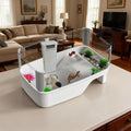 Small Turtle Tank Habitat Kit with Basking Platform, for Turtles, Crayfish, Crab, Aquatic Tortoise Enclosure Starter Aqu